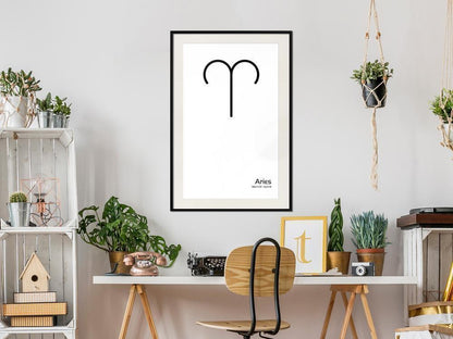 Typography Framed Art Print - Zodiac: Aries II-artwork for wall with acrylic glass protection