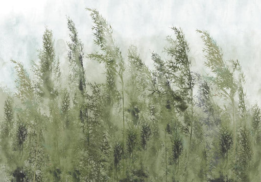 Wall Mural - Tall Grasses - Green-Wall Murals-ArtfulPrivacy