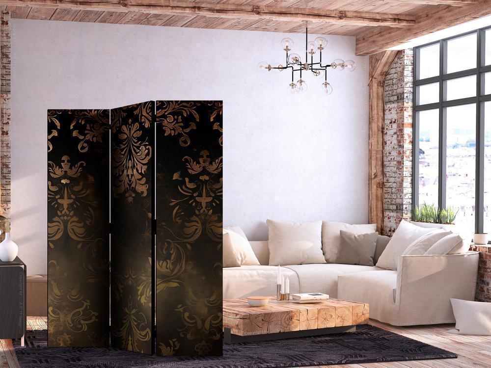 Room Divider - Baroque Ornaments in Patinated Gold and Bronze - Retro Motif