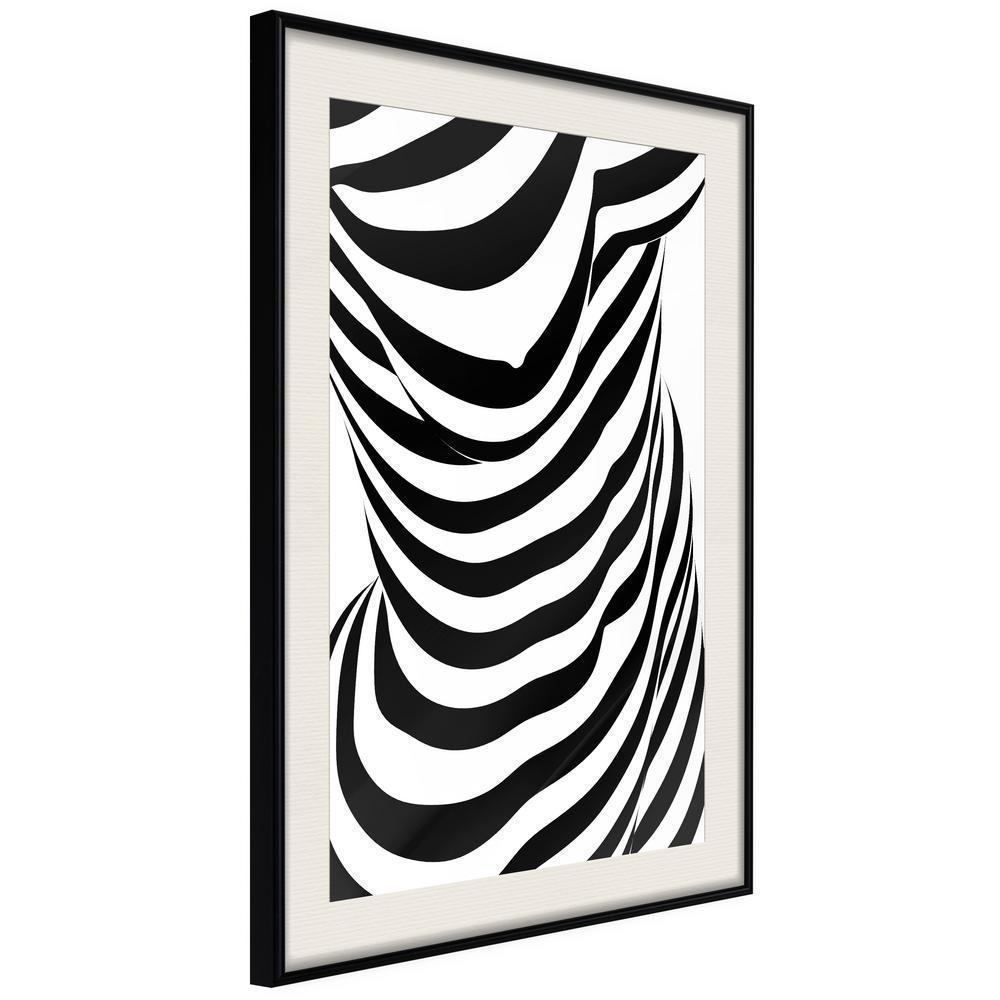 Black and White Framed Poster - Bodypainting-artwork for wall with acrylic glass protection