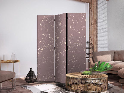 Room Divider - Night Sky - Artistic Constellations and Stars in Pastel Shades