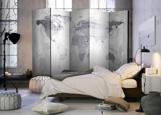 Decorative partition-Room Divider - Concrete Map-Folding Screen Wall Panel by ArtfulPrivacy