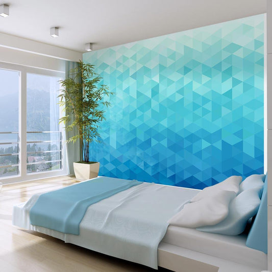 Wall Mural - Azure pixel-Wall Murals-ArtfulPrivacy