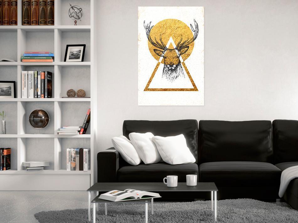 Canvas Print - My Home: Golden Deer-ArtfulPrivacy-Wall Art Collection