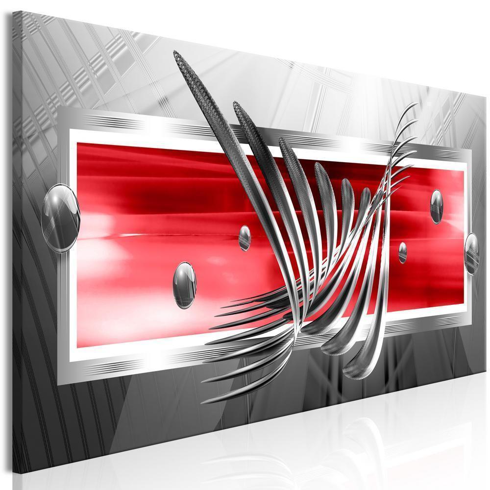 Canvas Print - Silver Wings (1 Part) Narrow Red-ArtfulPrivacy-Wall Art Collection