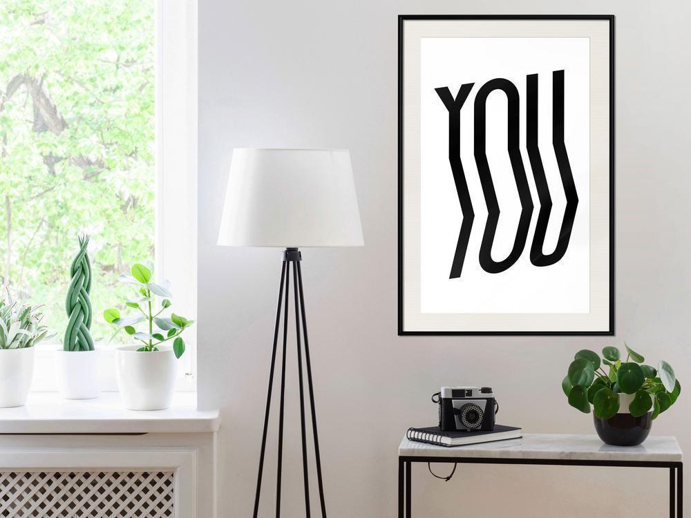 Typography Framed Art Print - Only You-artwork for wall with acrylic glass protection