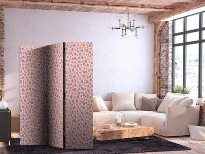 Room Divider - Giraffe Pattern - Colorful Animal Pattern in Blue-Pink Spots