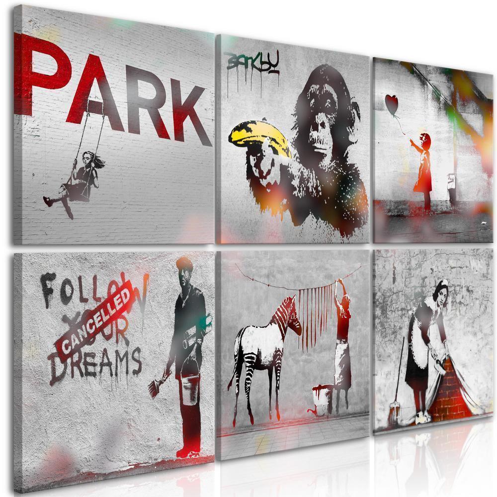 Canvas Print - Banksy Collage (6 Parts)-ArtfulPrivacy-Wall Art Collection