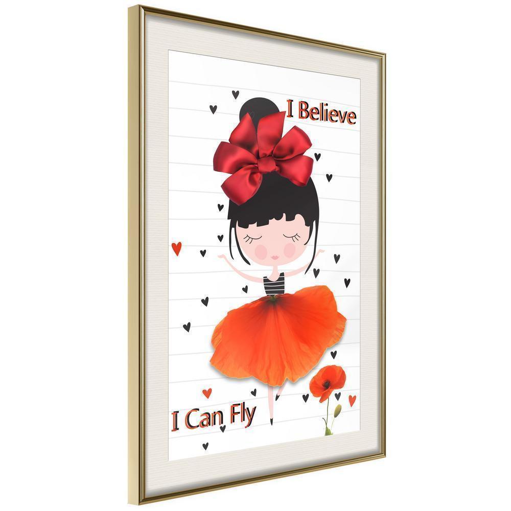 Nursery Room Wall Frame - Poppy Dancer-artwork for wall with acrylic glass protection