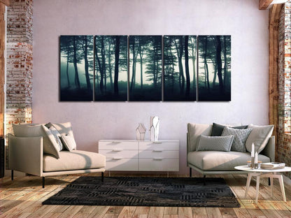 Canvas Print - Dark Forest (5 Parts) Narrow-ArtfulPrivacy-Wall Art Collection