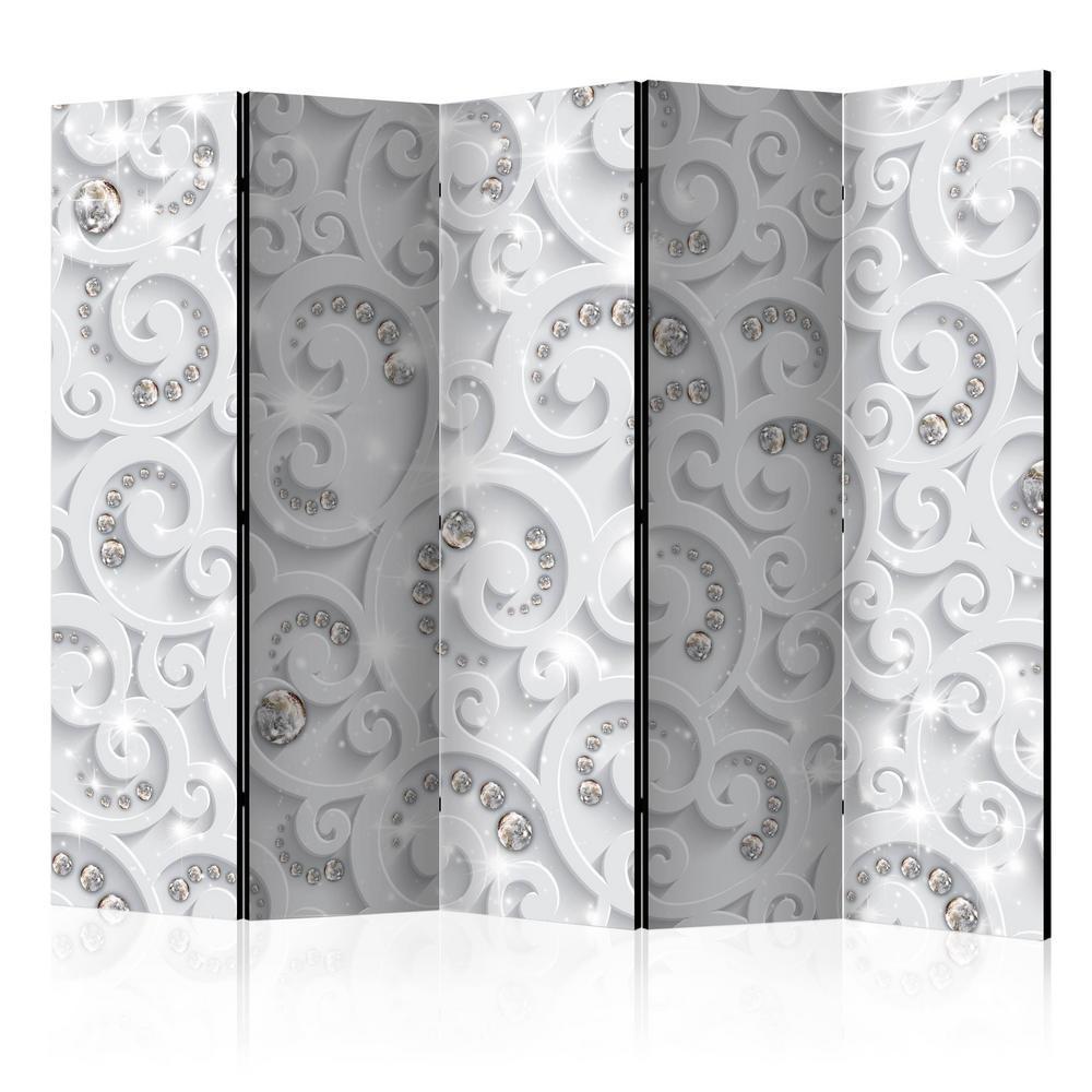 Room Divider - Abstract Glamor II- A 5 Panel Folding Screen For Living rooms, bedrooms or home office, decorative folding screen made with wood and canvas