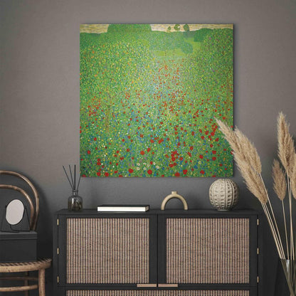 Impression sur toile - Champ de coquelicots (Gustav Klimt)