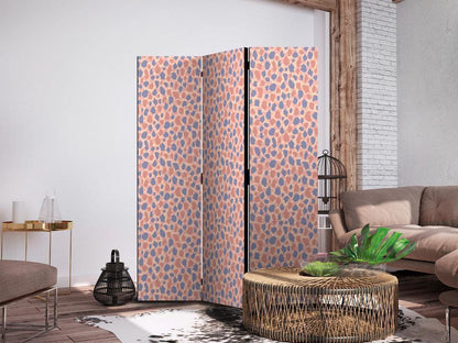 Room Divider - Giraffe Pattern - Colorful Animal Pattern in Blue-Pink Spots