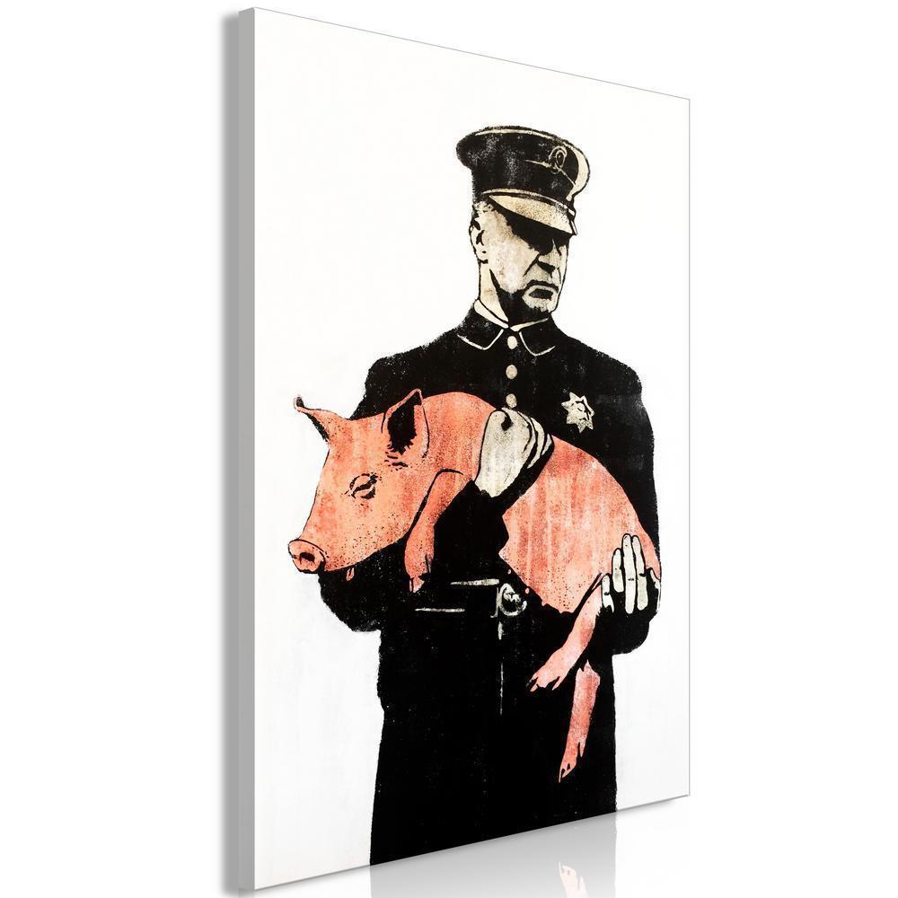 Canvas Print - Police Pig (1 Part) Vertical-ArtfulPrivacy-Wall Art Collection