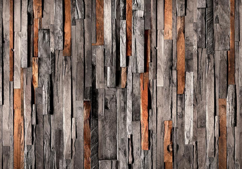 Wall Mural - Wooden Curtain (Grey and Brown)-Wall Murals-ArtfulPrivacy