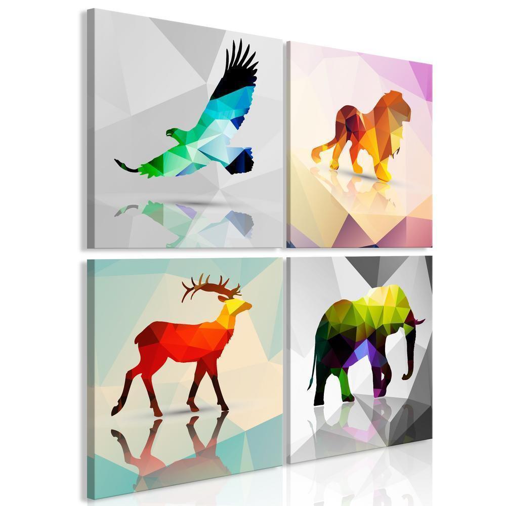 Canvas Print - Colourful Animals (4 Parts)-ArtfulPrivacy-Wall Art Collection