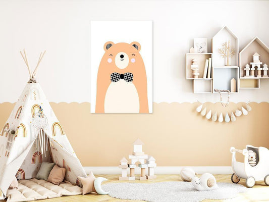 Canvas Print - Teddy Bear in Bow Tie (1 Part) Vertical-ArtfulPrivacy-Wall Art Collection