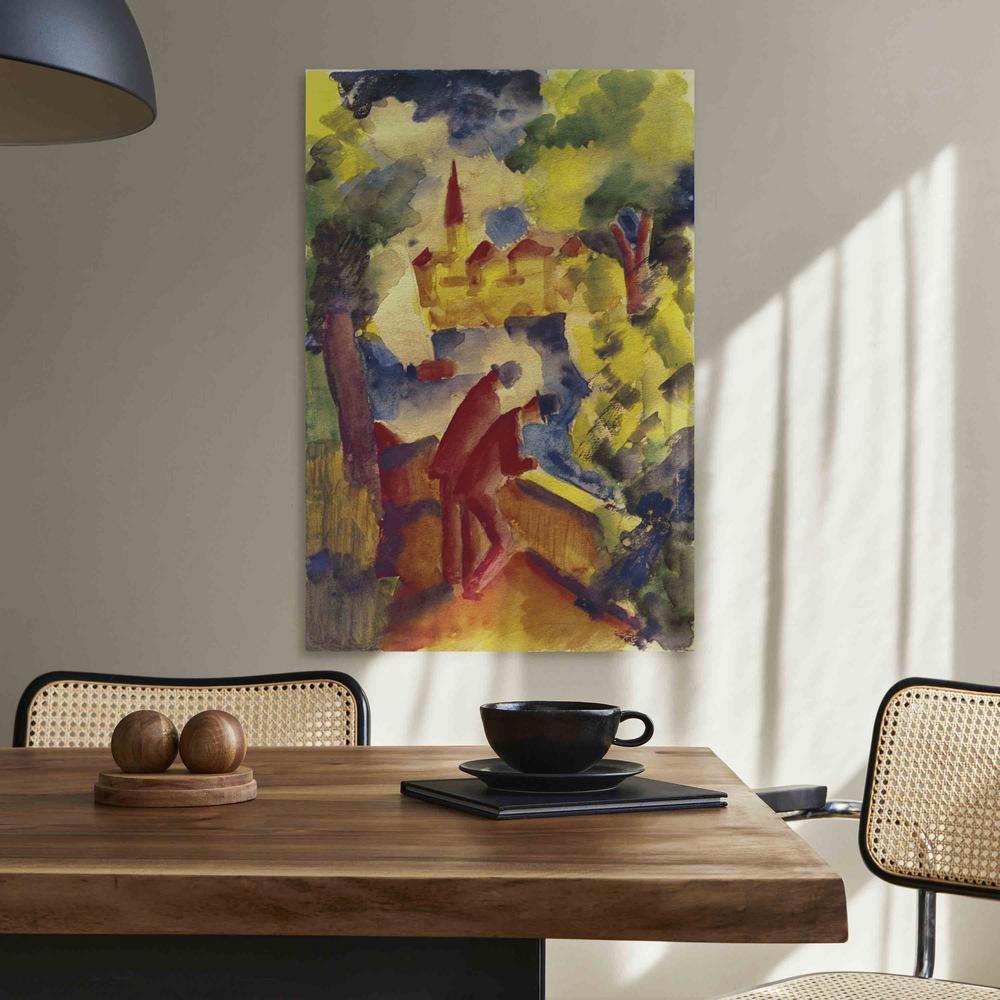 Canvas Print - Männer auf der Straße am See (August Macke)