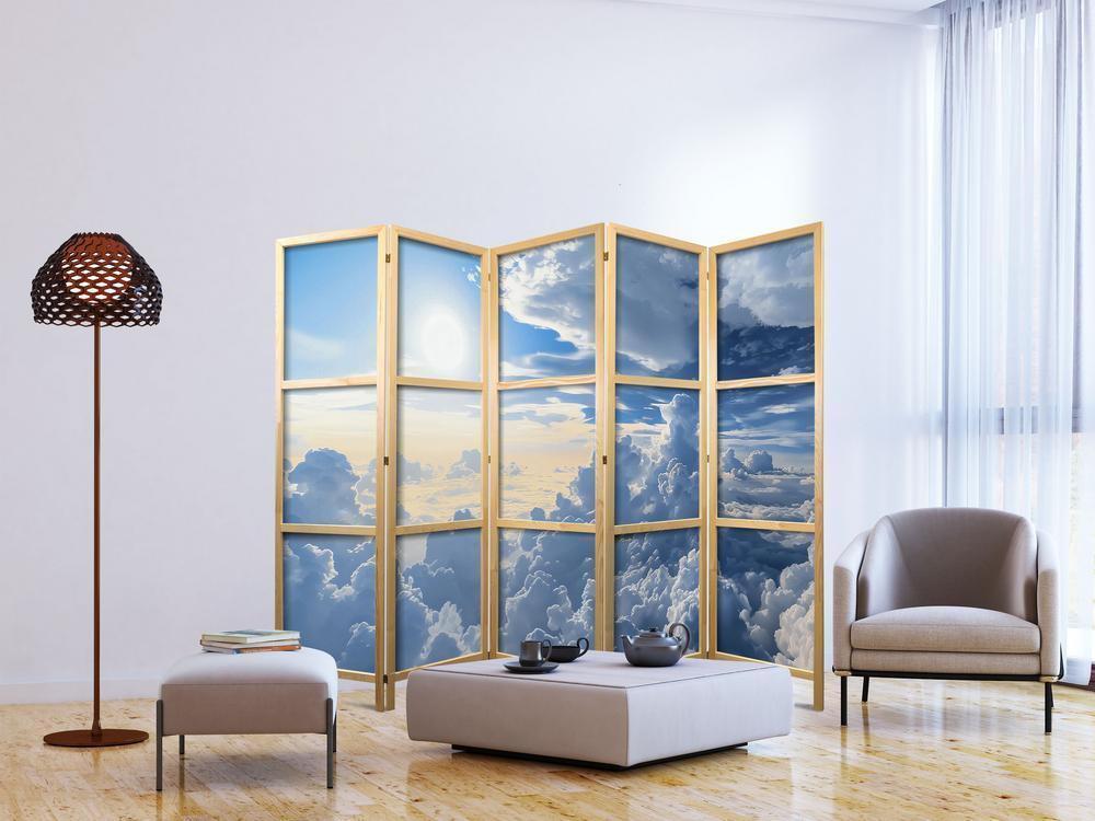 Japanese Room Divider - Symphony of Light: Sun and Clouds Collaborating on a Beautiful Sky