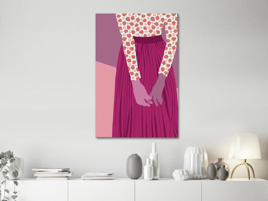 Canvas Print - Strawberry Lady (1 Part) Vertical-ArtfulPrivacy-Wall Art Collection