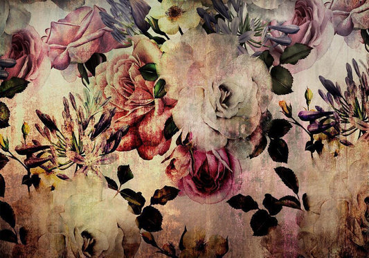 Wall Mural - Nostalgia Flowers-Wall Murals-ArtfulPrivacy