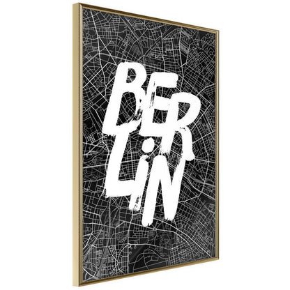 Wall Art Framed - Negative Berlin [Poster]-artwork for wall with acrylic glass protection