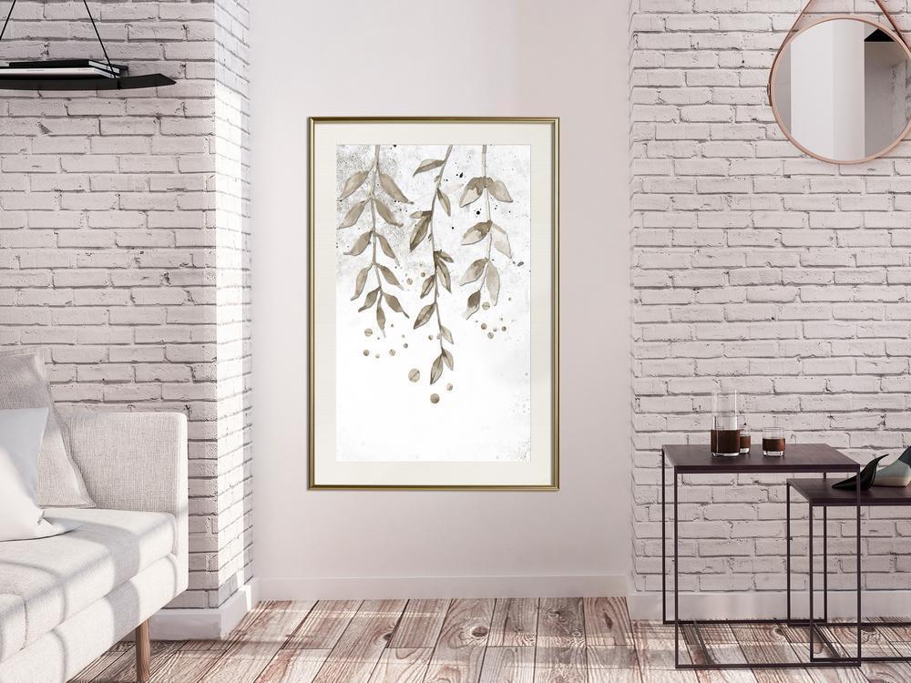 Autumn Framed Poster - Curtain of Leaves-artwork for wall with acrylic glass protection