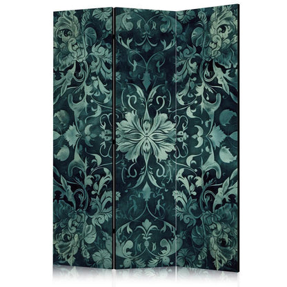 Room Divider - Oriental Carpet Pattern - Emerald Ornaments and Rubbed Patterns