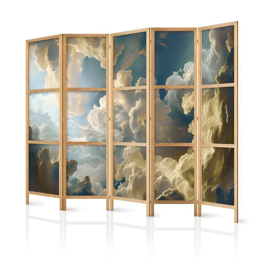 Japanese Room Divider - Sun and Shadows: A Theatrical Display of Nature High Above the Earth