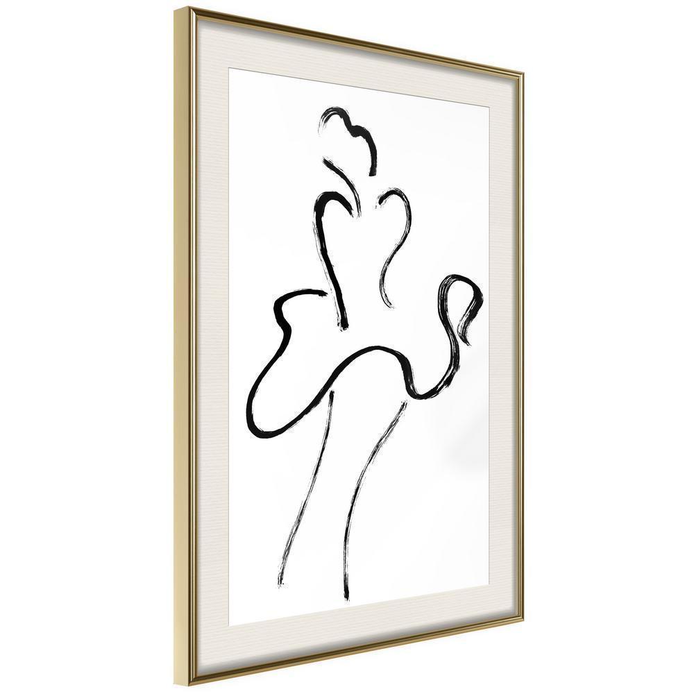 Black and White Framed Poster - Marilyn Outline-artwork for wall with acrylic glass protection