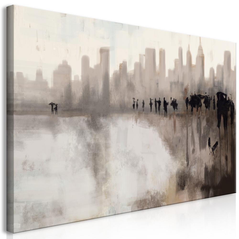Canvas Print - City in the Rain (1 Part)-ArtfulPrivacy-Wall Art Collection