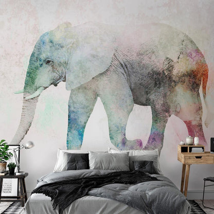 Wall Mural - Painted Elephant-Wall Murals-ArtfulPrivacy