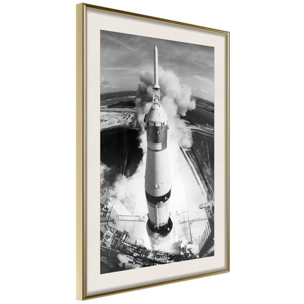 Black and White Framed Poster - Beginning of the Mission-artwork for wall with acrylic glass protection
