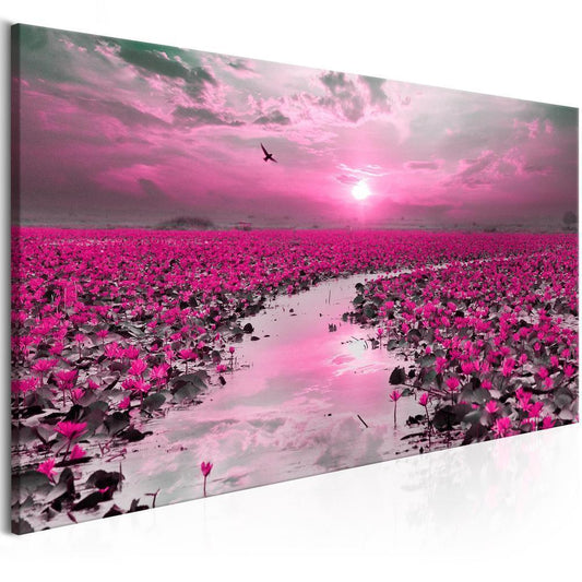 Canvas Print - Lilies and Sunset (1 Part) Narrow-ArtfulPrivacy-Wall Art Collection