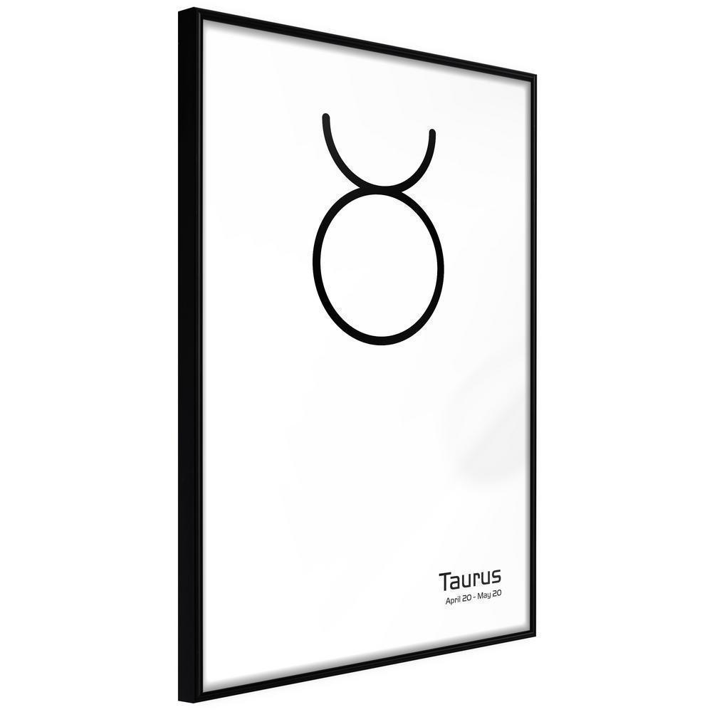 Typography Framed Art Print - Zodiac: Taurus II-artwork for wall with acrylic glass protection