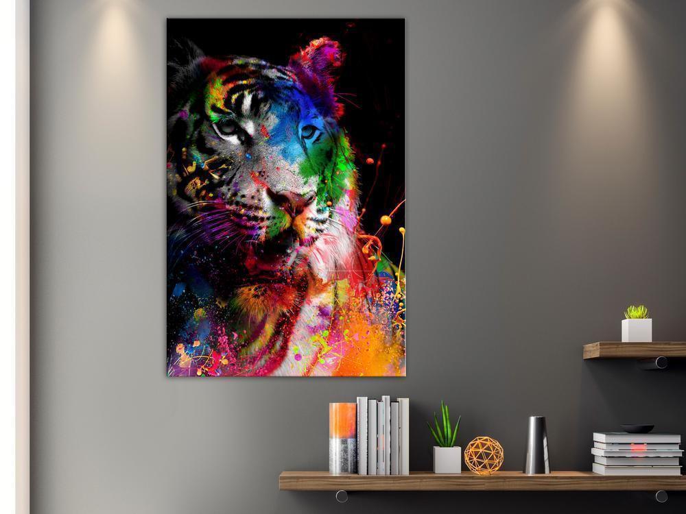 Canvas Print - Bengal Tiger (1 Part) Vertical-ArtfulPrivacy-Wall Art Collection