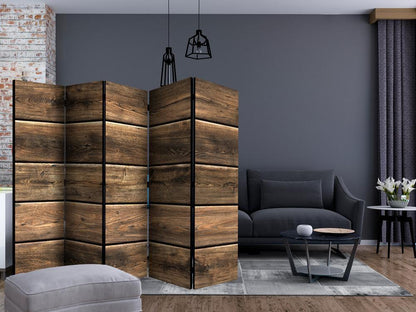 Room Divider - Forest Composition II- A 5 Panel Folding Screen For Living rooms, bedrooms or home office, decorative folding screen made with wood and canvas