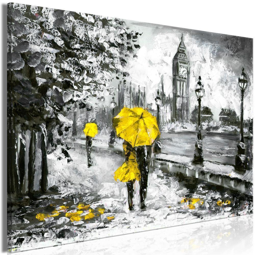 Canvas Print - Walk in London (1 Part) Wide Yellow-ArtfulPrivacy-Wall Art Collection