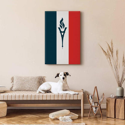 Canvas Print - Torch Against the Backdrop of the French Flag