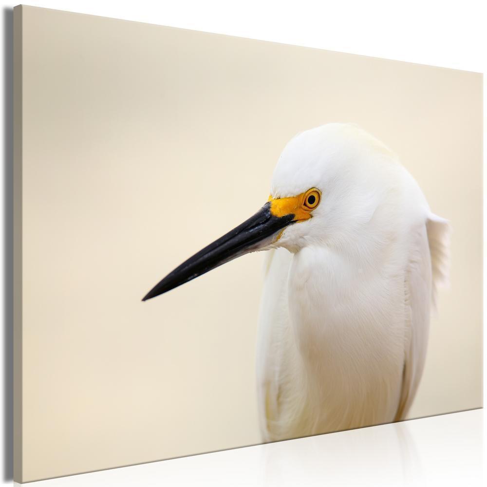 Canvas Print - Snowy Egret (1 Part) Wide-ArtfulPrivacy-Wall Art Collection