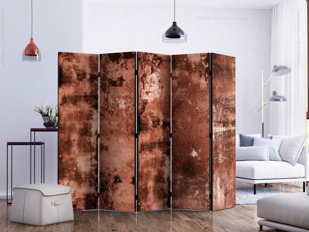 Decorative partition-Room Divider - Brown Concrete II-Folding Screen Wall Panel by ArtfulPrivacy