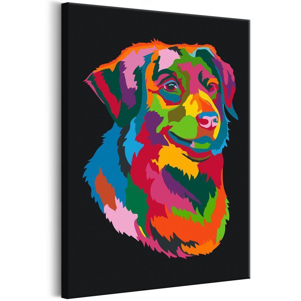 Start learning Painting - Paint By Numbers Kit - Colourful Dog - new hobby
