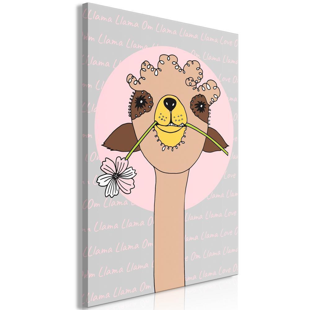 Canvas Print - Happy Llama (1 Part) Vertical-ArtfulPrivacy-Wall Art Collection