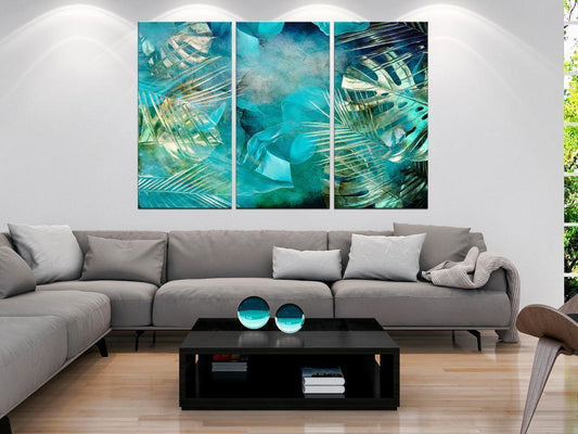 Canvas Print - Turquoise and Gold (3 Parts)-ArtfulPrivacy-Wall Art Collection