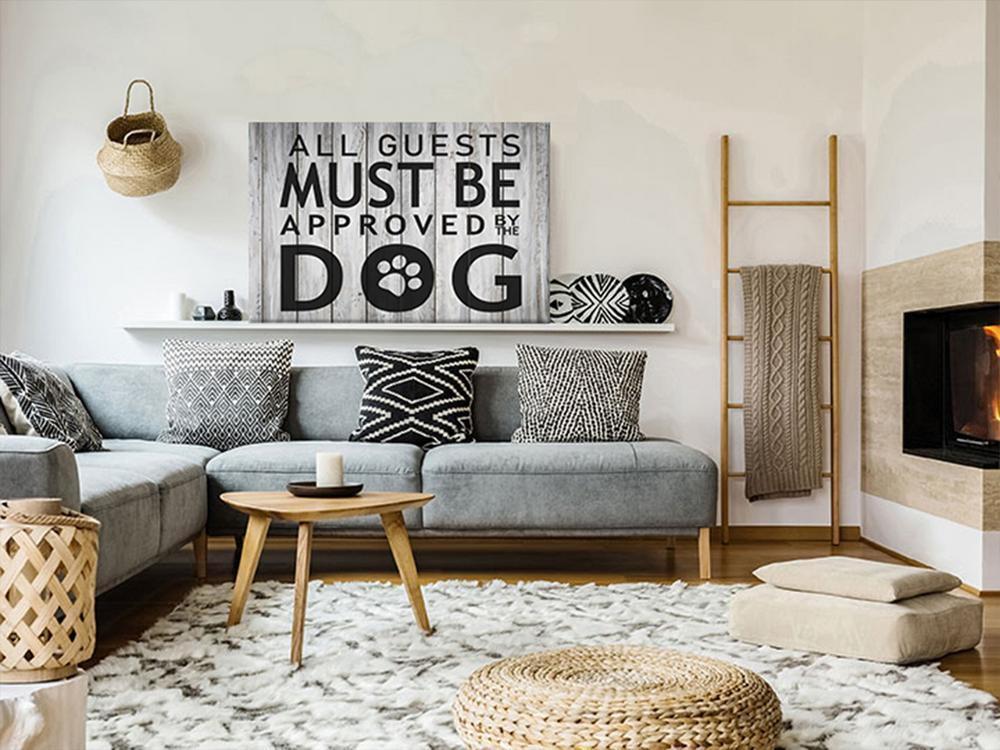 Canvas Print - All Guests Must Be Approved by the Dog (1 Part) Wide