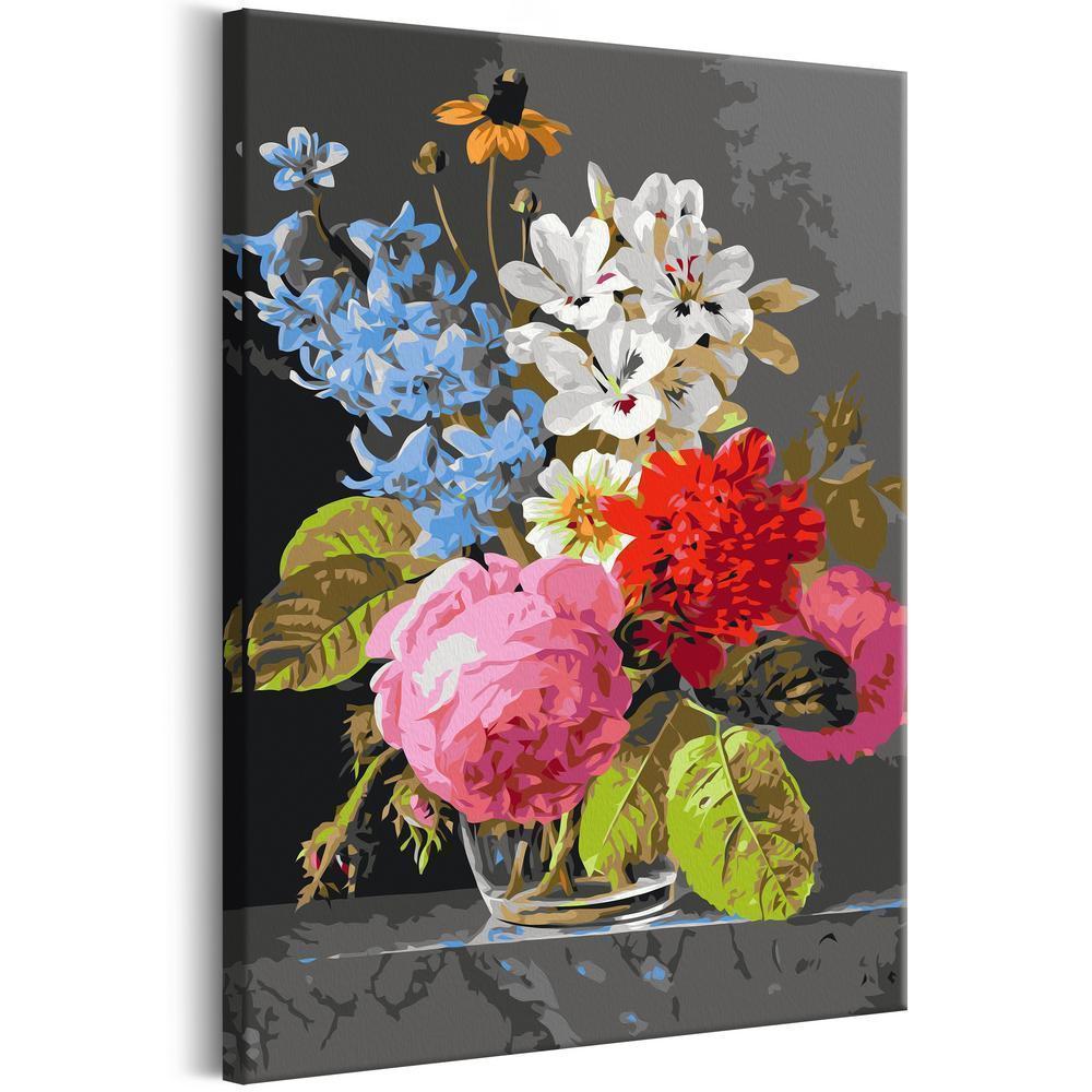 Start learning Painting - Paint By Numbers Kit - Bouquet in a Glass - new hobby