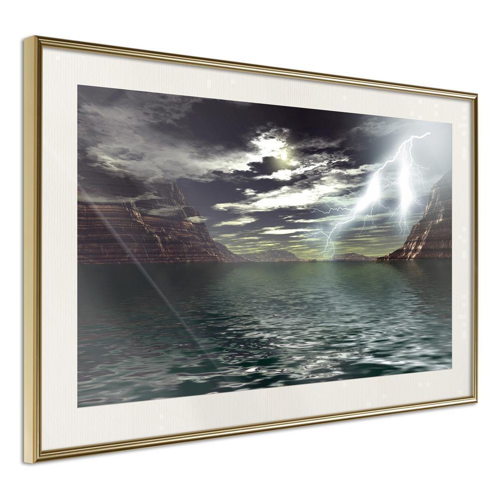 Framed Art - Storm over the Canyon-artwork for wall with acrylic glass protection