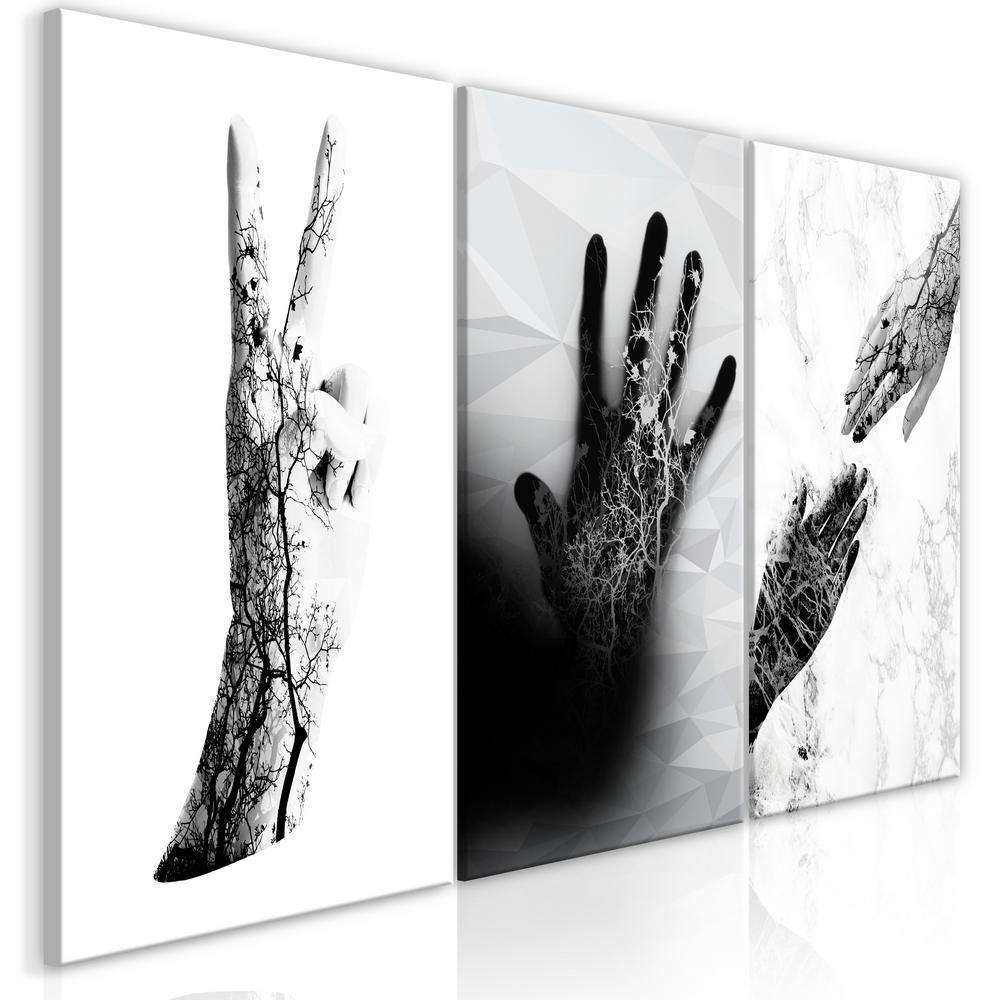 Canvas Print - Female Hands (3 Parts)-ArtfulPrivacy-Wall Art Collection