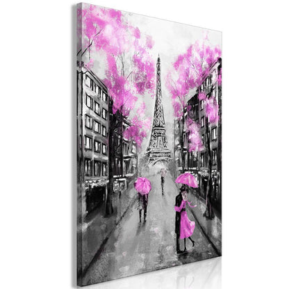 Canvas Print - Paris Rendez-Vous (1 Part) Vertical Pink-ArtfulPrivacy-Wall Art Collection