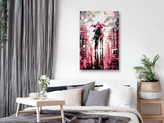 Canvas Print - Lovers in Colour (1 Part) Vertical Pink-ArtfulPrivacy-Wall Art Collection
